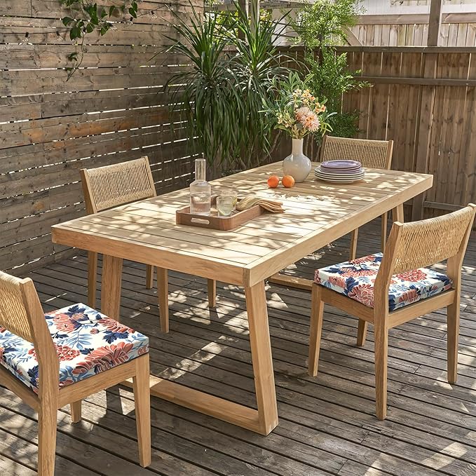 LVTXIII Outdoor Chair Cushions, Fade-Resistant Patio Furniture Cushions Outdoor Chair Pads with Ties for Dining Chairs and Garden Furniture Use, 18.5"x16"x2" 2 Pack, Red Chrysanthemum