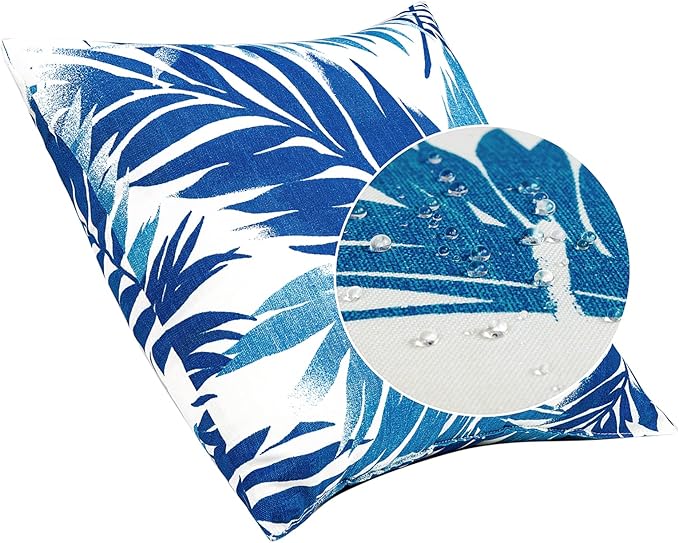 JMGBird Water-Repellent Outdoor Throw Pillows Set of 2 with Inserts - 18x18 Durable Patio Furniture Pillows