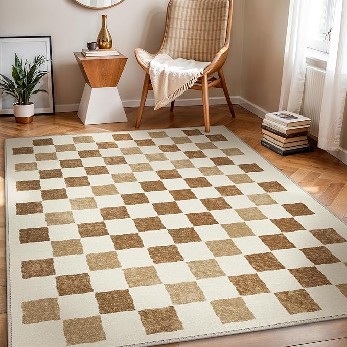 GENIMO Outdoor Rug for Patio Clearance, 9'x12' Reversible Plastic Straw Rugs, Lightweight Waterproof RV Camping Mat for Camper, Balcony, Deck, Backyard, Picnic, BrownBeige