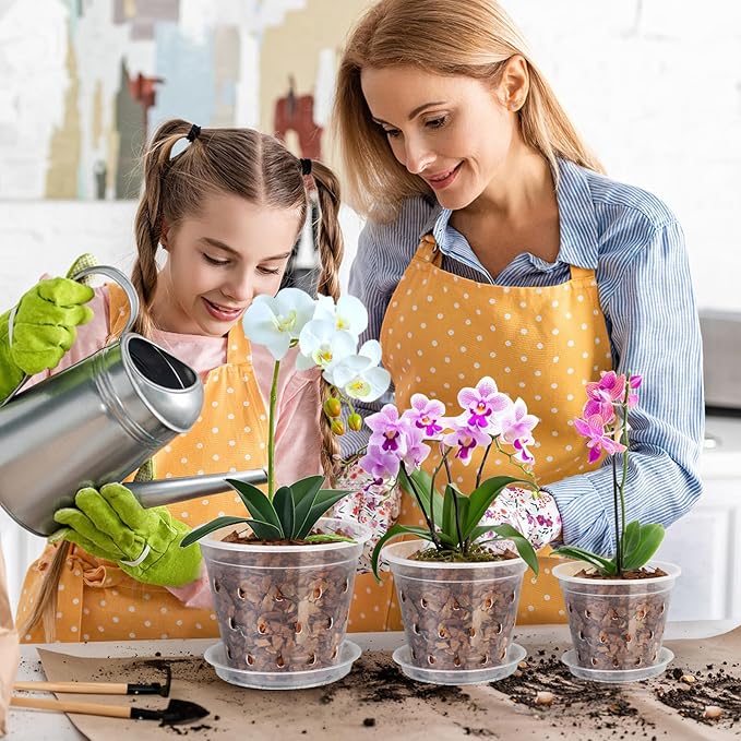 6 Pack Clear Plant Saucer 4 Inch, Durable Plant Drip Trays Saucers for Pots, No Holes Water Catcher Trays for Indoor Outdoor Planter, Sturdy Base Plate(4", Clear)