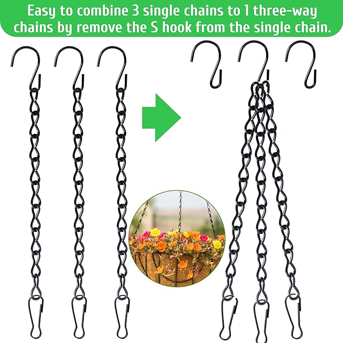 VRSS Hanging Chains for Hanging Planter Basket Bird Feeder Lanterns Ornaments Wind Chimes Billboards DIY Crafts (19 inch 10pcs)