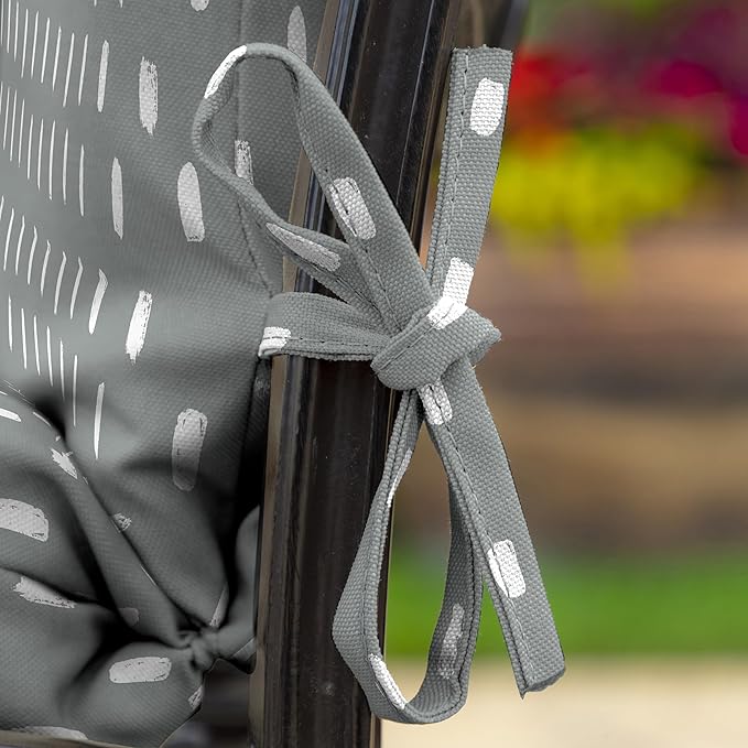 Arden earthFIBER Outdoor Dining Chair Cushion, 20 x 20, Rain-Proof, Fade Resistant, Stone Grey Dot