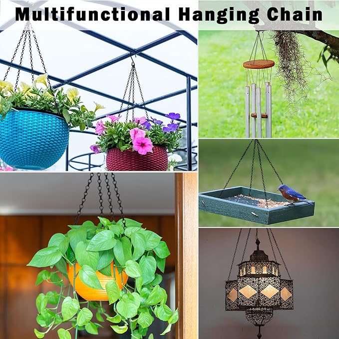 3 Pieces Hanging Baskets Chains 4 Leads Hanging Chains 23 Inches Long Flower Pot Basket Chains, for Planters, Bird Feeders, Lantern, Lamp