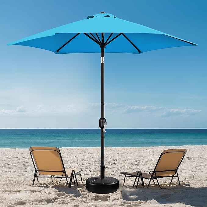 Yaheetech Patio Umbrella, 9FT Outdoor Table Market Umbrella with Push Button Tilt and Crank, Yard Sun Shade with Sturdy Ribs for Garden, Deck, Backyard, Pool