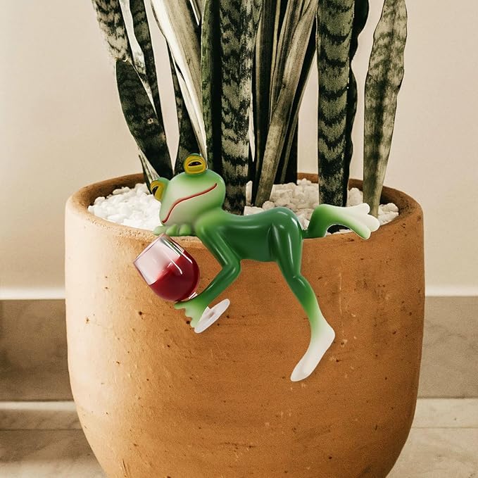 3 Frog Figurines Drunken Frog Garden Decor Plant Decorations for Pots Resin Frogs for Garden Decor Lawn Ornaments for Balcony Patio Lawn Window Sill Desk