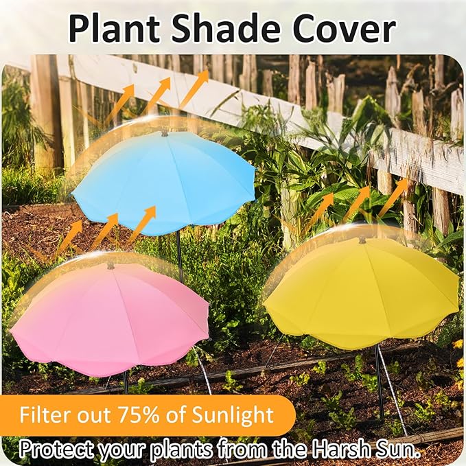 26 Inch Plant Umbrellas for Outdoor Plants Garden Umbrella Shade for Potted Plant, Garden Bed Flower Pot Provide Shade to ‌Defend Blazing Sun