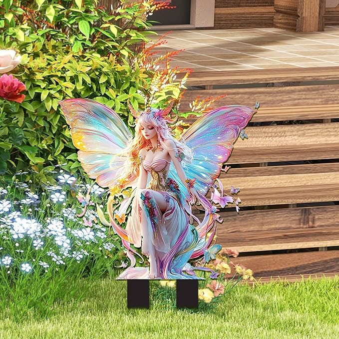 Bohemian Fairy Flower Pot Decor - Colorful Butterfly Elf Planter Pots for Home or Garden
