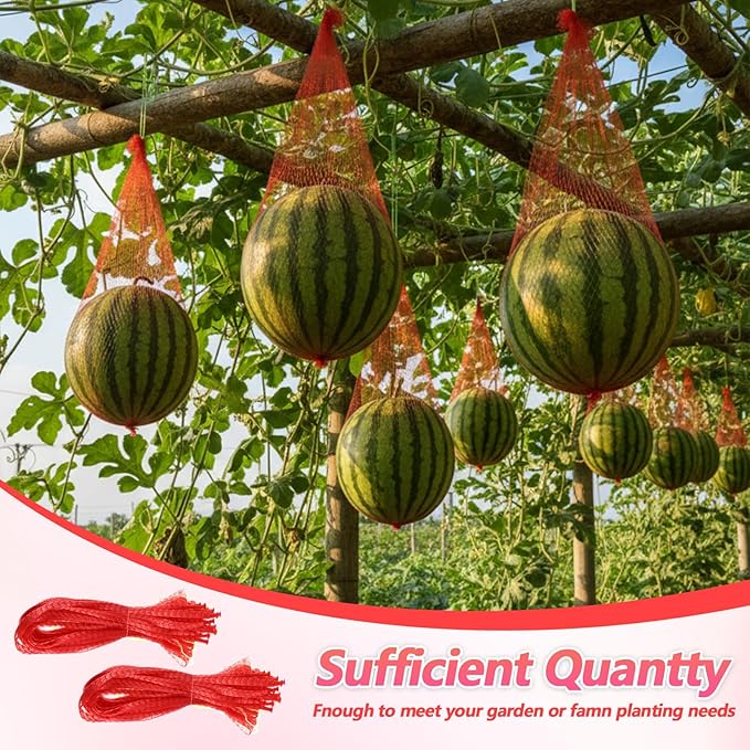 20PCS Fruit Hammock Melon Hammock 17 Inches Watermelon Nets for Watermelon Honeydew Melon Cucumbers Trellis Vertical Garden Grow