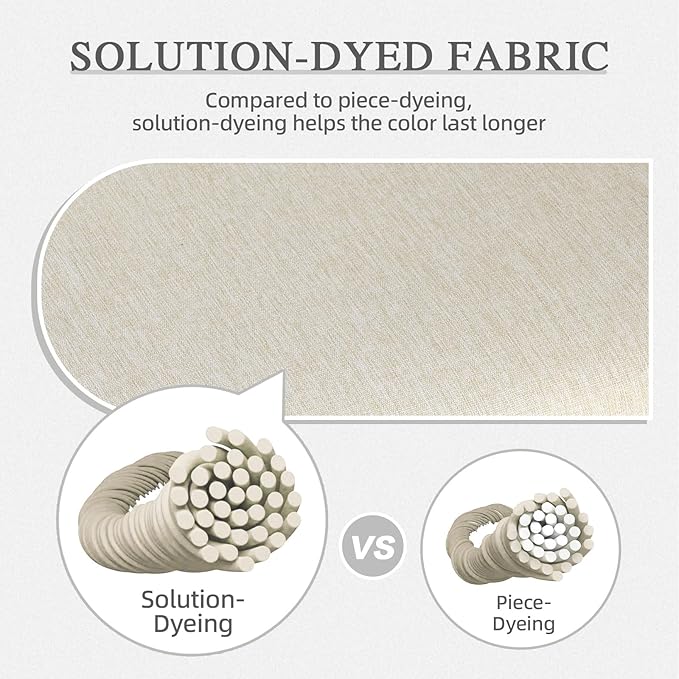 Aoodor 23" x 26" Patio Deep Seat Cushion Set, Water Resistant & Fade Resistant Outdoor Furniture Cushions with Adjustable Straps for Patio, Deck, Garden, Khaki