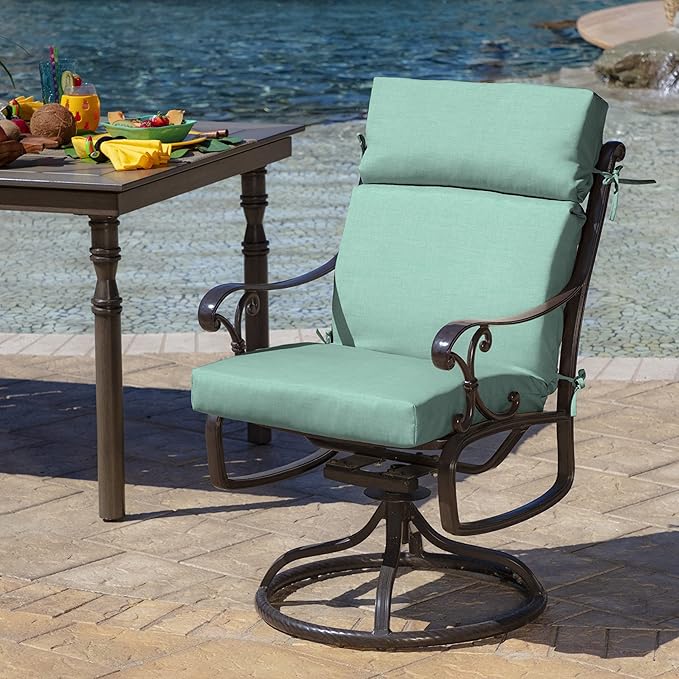Arden Outdoor Chair Cushion, 21 x 20, Rain-Proof, Fade Resistant 20 x 21, Aqua Leala