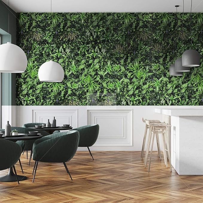 NatraHedge 20''X40'' Artificial Kauai Living Wall Grass Wall Decor, 5Pcs (28SqFt) Hedge Leaf Grass Panels for Indoor, Outdoor, Garden and Balcony Privacy Fence Screen
