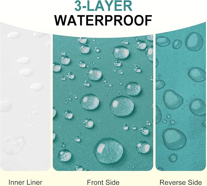 downluxe Waterproof Outdoor Chair Cushions for Patio Furniture, 18" x 18" x 2" Patio Chair Cushion with Adjustable Ties & Portable Handle, Square Outdoor Cushion with Removable Cover, Teal, 2 Pack