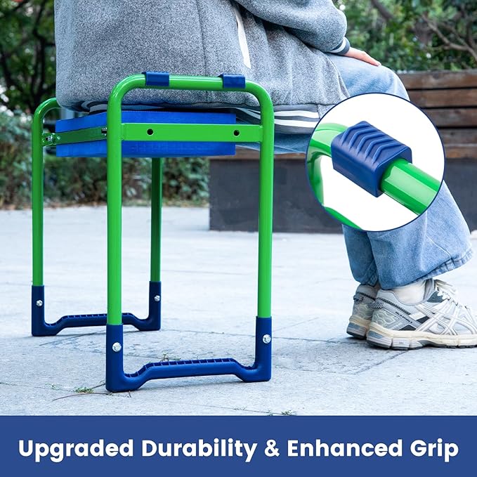 Garden Kneeler and Seat Heavy Duty, Gardening Stool - 2025 Upgraded Thicker EVA Seats Stable Wear-Resistant Prevent Knee and Back Pain, one Large Tool Bag, 400LB