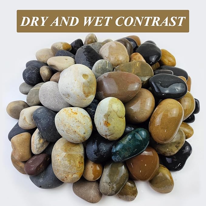 20 lbs Large River Rocks for Outdoor Landscaping, 3-4 Inch Decorative Pebbles for Landscaping Garden Yard Paving Fish Tank Plant Crafting Walkways and Painting