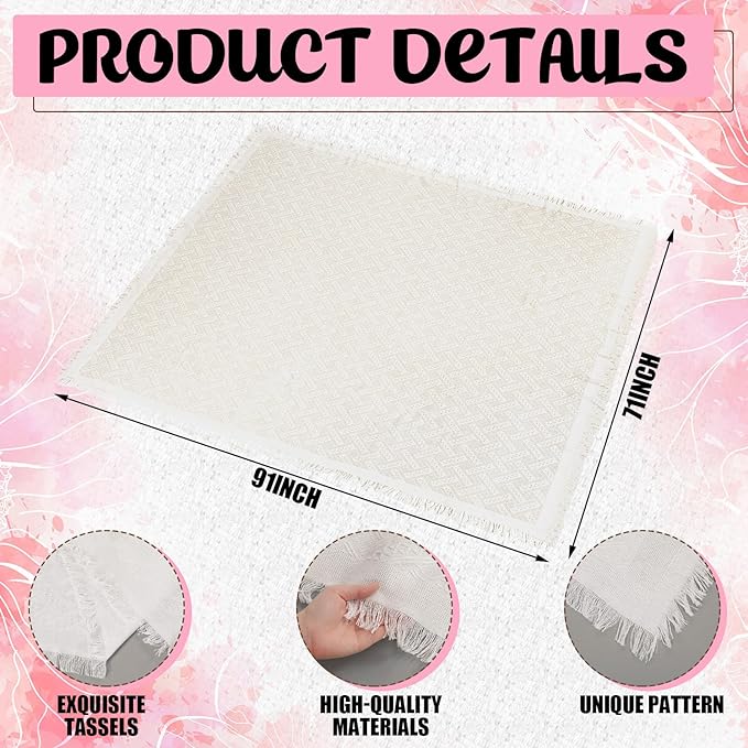 91 x 71 Extra Large Outdoor Boho Picnic Blanket with Tequila Table Runner, 6 Throw Pillow Covers 6 Napkins Woven Cotton Yarn Oversize Beach Blanket Washable Picnic Camp Wedding