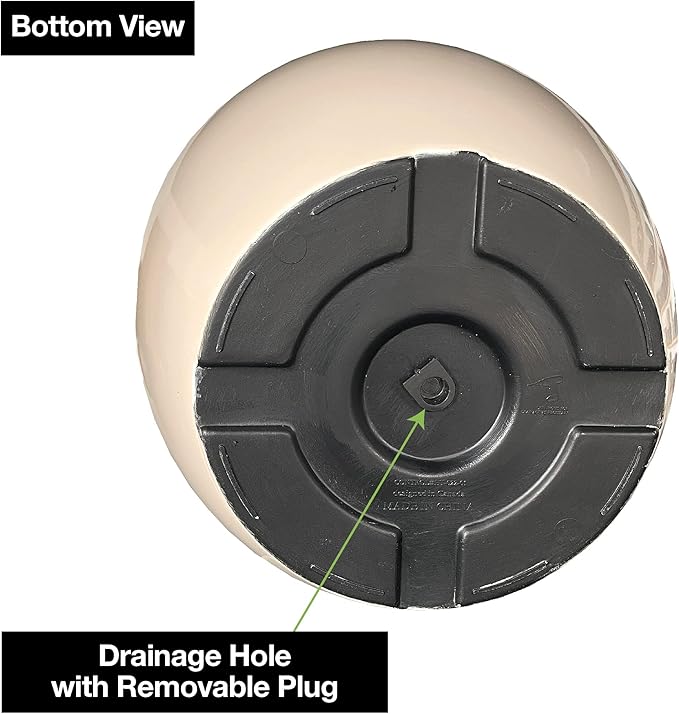 Southern Patio Hornsby Resin Outdoor Planter with Drainage Hole and Plug, Beige