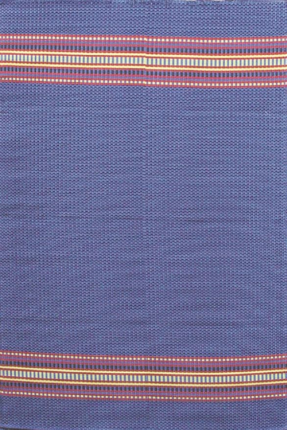 Mad Mats Traditional Outdoor Rug, Reversible Plastic Mat (4' x 6', Serape - Dark Blue)