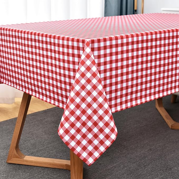 Classic Gingham Buffalo Tablecloth Fabric - Oblong 58x144 Inch Water Proof Checkered Table Cloth for Indoor Outdoor - Table Cover for Birthday, Picnics, BBQs, and Parties