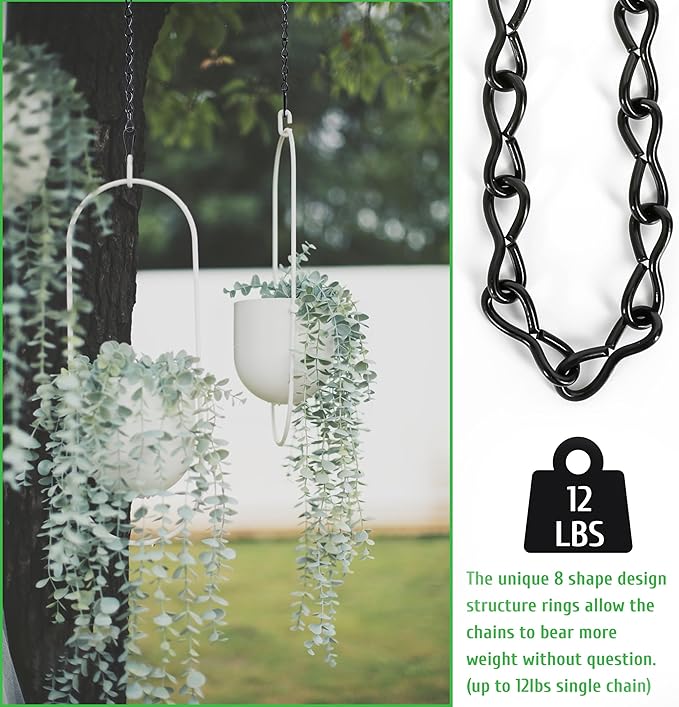 VRSS Hanging Chains for Hanging Planter Basket Bird Feeder Lanterns Ornaments Wind Chimes Billboards DIY Crafts (19 inch 6pcs)