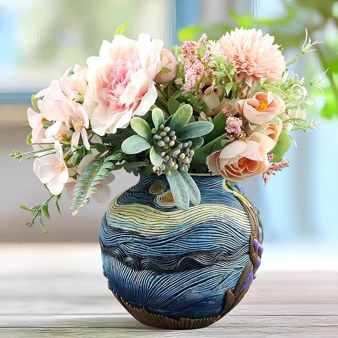 Starry Night Vase Plant Pot Unique Planters for Indoor Plants and Outdoor Plants - Unique Plant Pots and Vases for Home Decor Pot Comes with a Drainage Hole