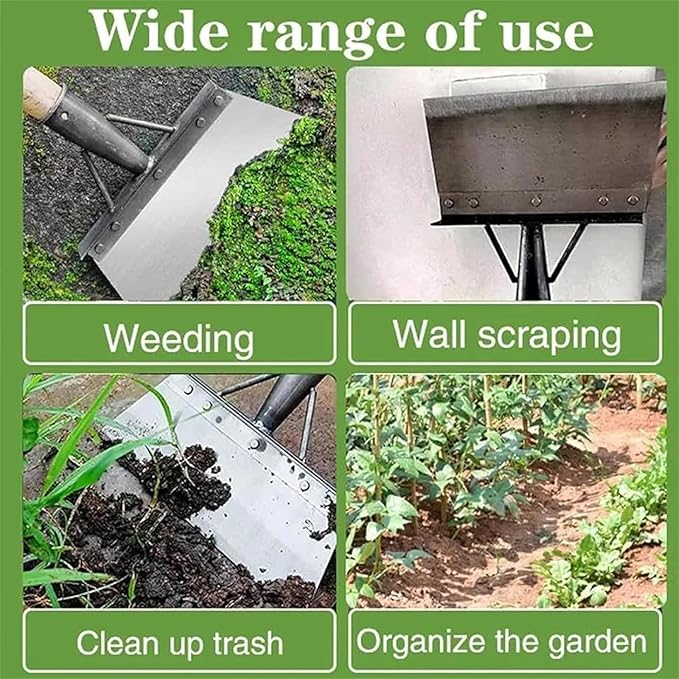 Multifunctional Garden Cleaning Shovel, Flat Shovel, Weed Scraper Tool, Garden Weed Scraper Tool Long Handle, (9.84 in)
