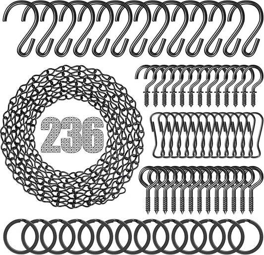 236 Inch Hanging Basket Chain,Decorative DIY Metal Black Hanging Chain for Photo,Bird Feeder,Wind Chimes，Planters Baskets