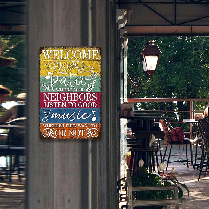 Welcome To Our Patio Sign Personalized Metal Garden Signs For Outdoors Patio Signs And Decor Outdoor Signs For Backyard Signs For Outside Deck Tin Signs 8x12 Inch