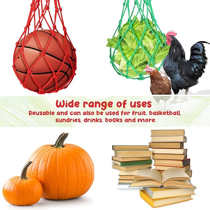 Nuenen 12 Pcs Watermelon Net Melon Hammock Melon Cradle Plant and Garden Supports Pumpkin Support Hanging Bag Protects Watermelons, Honeydew, Squash, Cantaloupes (Red)