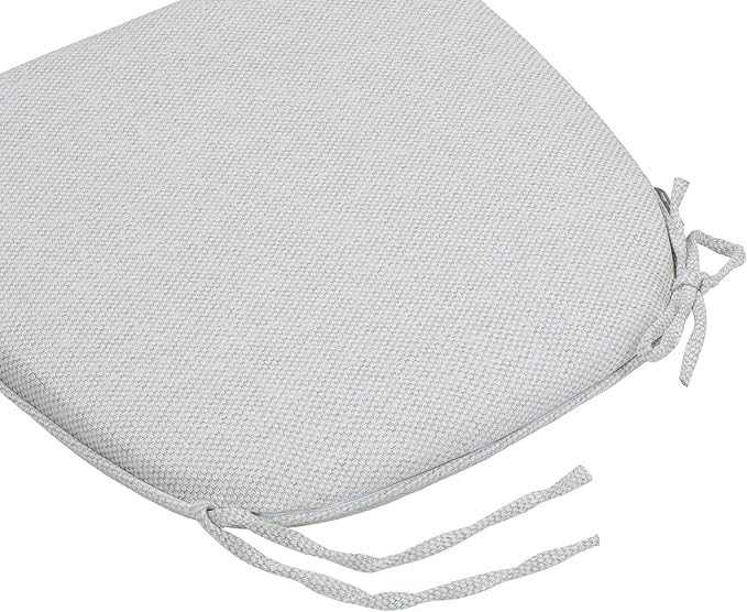 Magpie Fabrics 17"x16"x2" U-Shape Chair Cushions with Ties 4 Count, Outdoor Indoor Waterproof All Weather Seat Pads Decoration for Patio Garden Dining Office - Light Gray