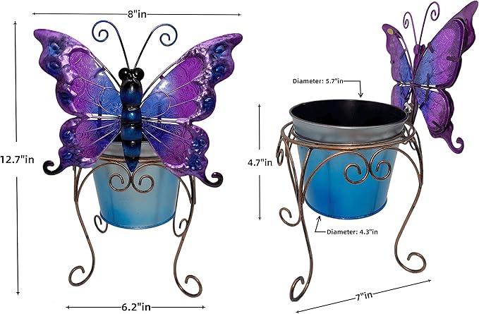 Butterfly Flower Pot,Outdoor Flower Planters,Planter-Lawn & Garden DÉCOR,Planter with Drainage Hole Plant Pots for Cactus and Air Plants for Indoor/Outdoor Use