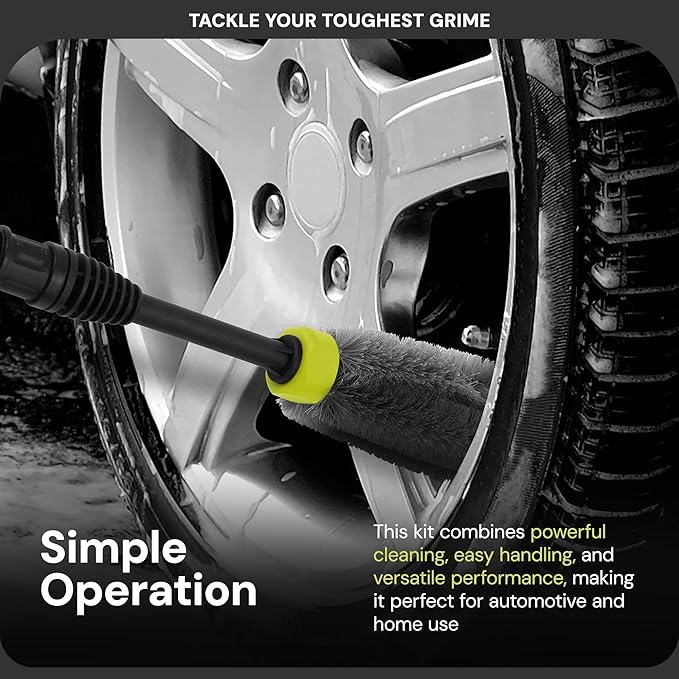 Sun Joe SPX-CCK Car Care Accessory Kit, Includes SPX-RB1 Rotary Wash Brush & SPX-WB1 Wheel Rim Brush