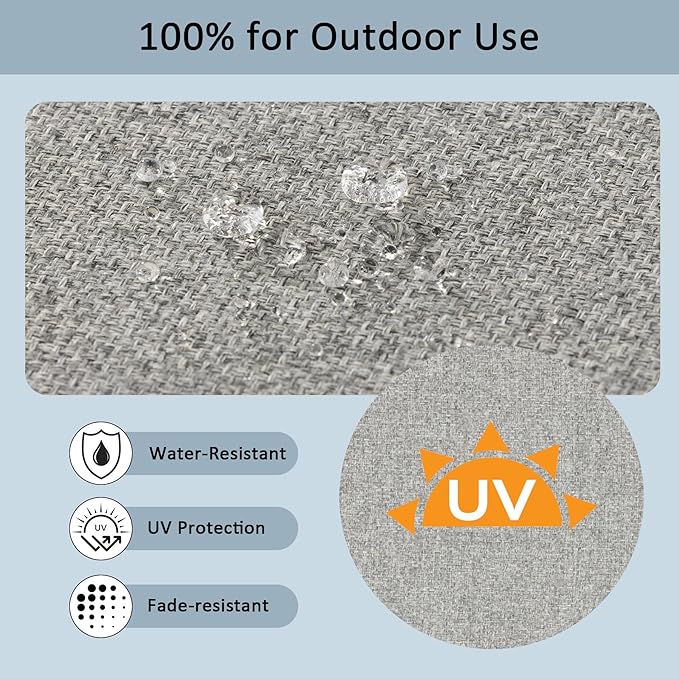 22x24 Inch Outdoor Deep Seat Cushions Set of 2,Thick High-Density Foam, Water-Resistant, Piped Edges & YKK Hidden Zipper for Patio Furniture,Greige