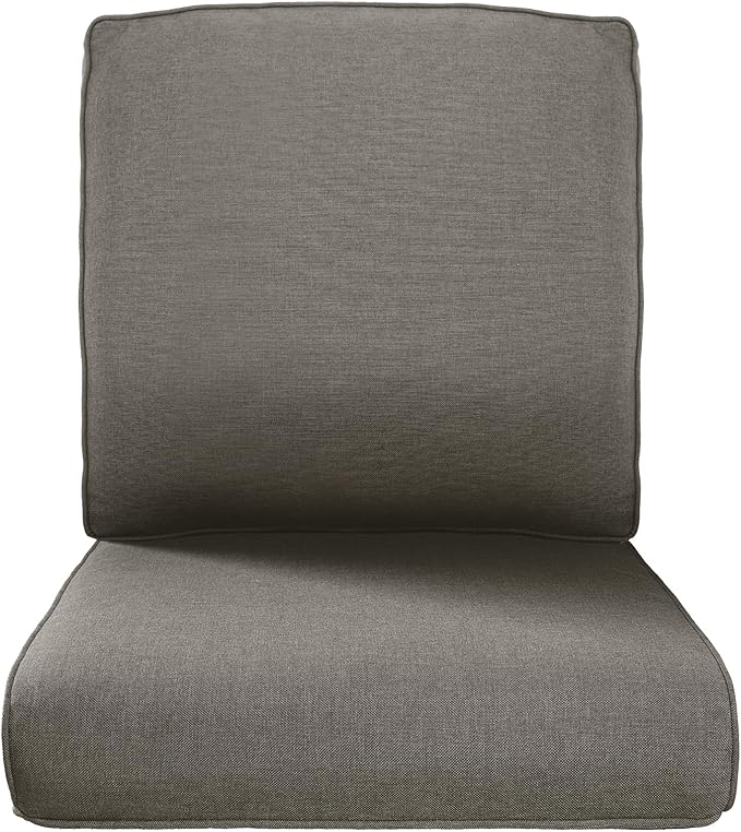 Belord Luxury 4" Thick Regular Outdoor Cushion Set - 22 x24 Inch 28D Sponge Filling Fade-Resistant Chair Cushions, Spill Proof Removable Patio Furniture Replacement Cushion for Sofa Bench - Grey