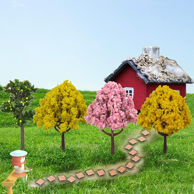 Miniature Fairy Garden Decoration Accessories Simulation Tree Garden Sculptures Statues,Yard Outdoor Decor for Patio