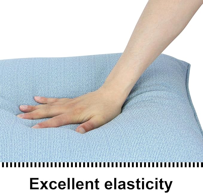 Deep Seat Cushions, Outdoor Cushions, Patio Furniture Cushions, Deep Seat & Back Cushion Patio Cushions for Backyard Couch Sofa Fade Resistant (24x24x4 inches 3 Sets, Light Blue)