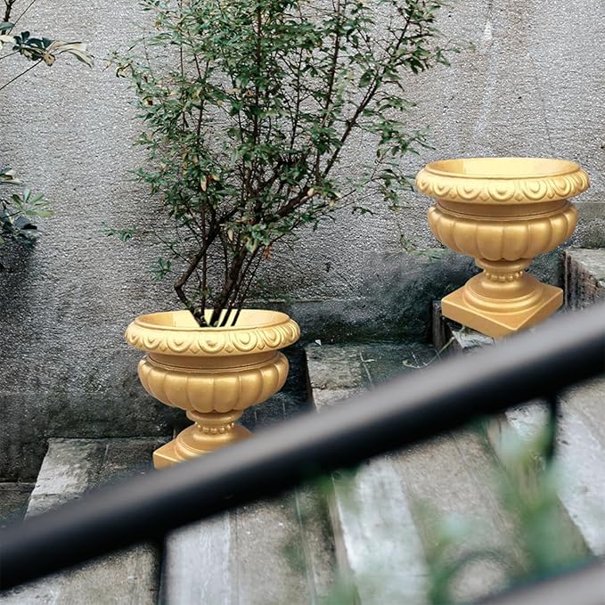 Yardwe Roman Column Flower Pot Mold 9.84 Inch European Style Concrete Planter Mold Reusable Plastic DIY Casting for Unique Garden and Tabletop Decor