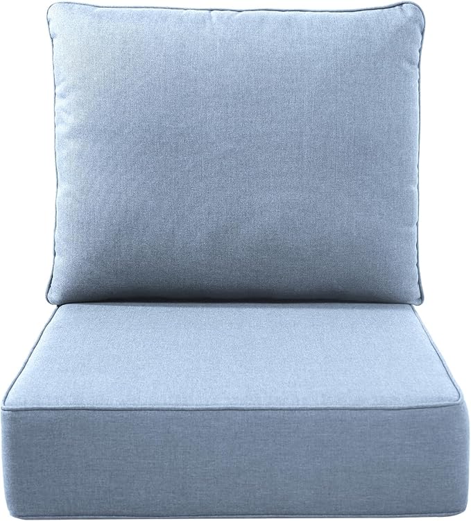 Luxury Outdoor Seat Cushion Set-22 x 24 x 6 Inch Outdoor Chair Cushions with Water Resistant & Removable Cover Outdoor Cushions for Patio Furniture Chair Sofa Couch