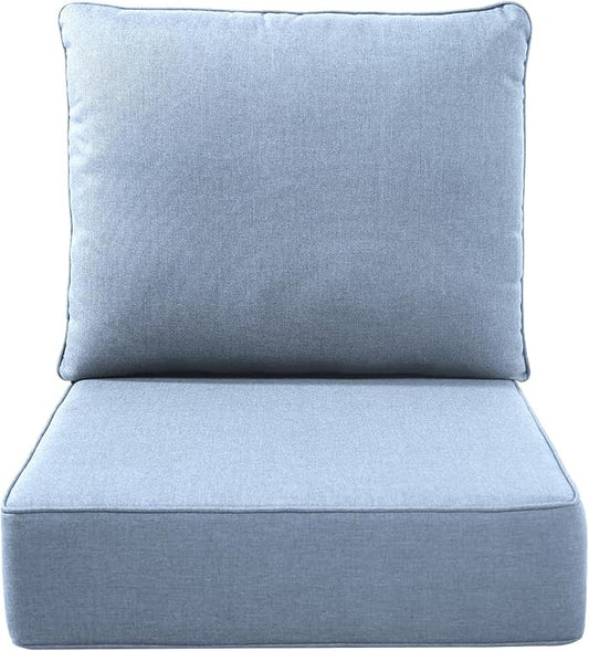 Luxury Outdoor Seat Cushion Set-22 x 24 x 6 Inch Outdoor Chair Cushions with Water Resistant & Removable Cover Outdoor Cushions for Patio Furniture Chair Sofa Couch