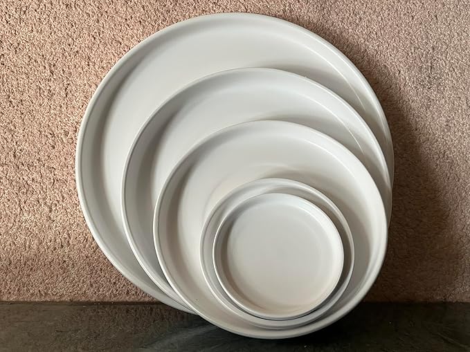 Ceramic Saucer 9 inch White Round Saucer for Planter | Planter Tray