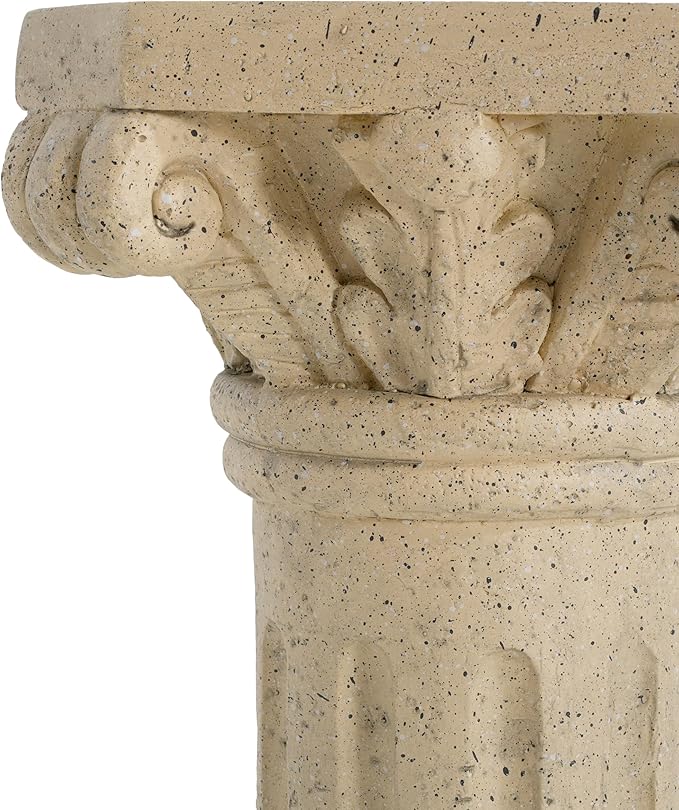 Christopher Knight Home Jorine 26.25"H Plant Stand, Lightweight Concrete Plant Stand, Pedestal Column Side Table, Indoor Outdoor Plants Standing for Entryway Garden Yard Home, No Assemly Needed, Sand