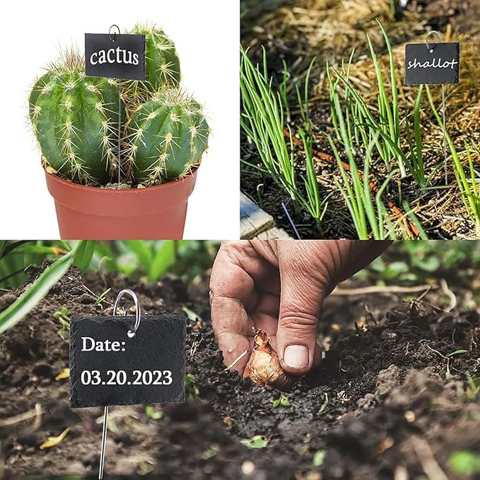 20Pcs Silver Planter Plant Label Hooks Garden Markers Stake Label Holder Hanger Garden Plant Sign Stake Rustproof Deformed Sign Hooks Container Accessories (20cm)