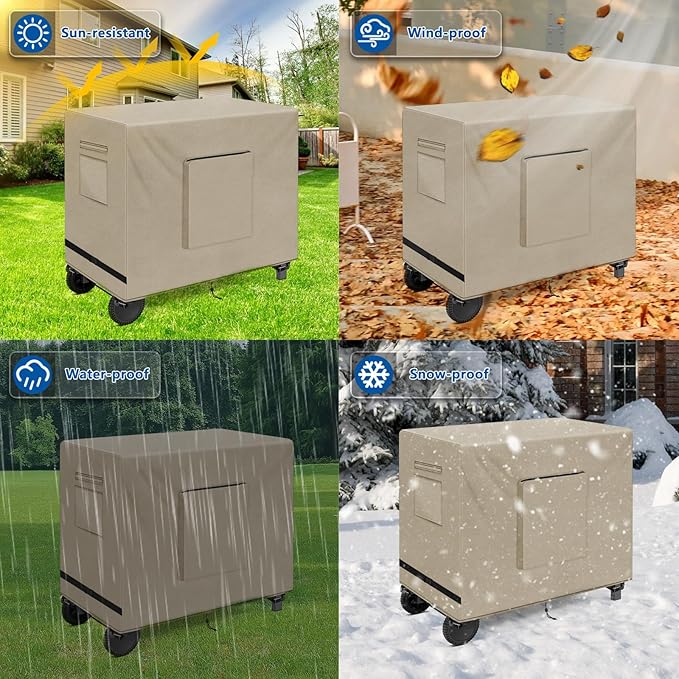 SIRUITON Outdoor Bar Cart Cover for 36 Inch Portable Outdoor Table, Heavy Duty 600D Oxford Fabric Outdoor Waterproof BBQ/Worktable Metal Movable Table Cover