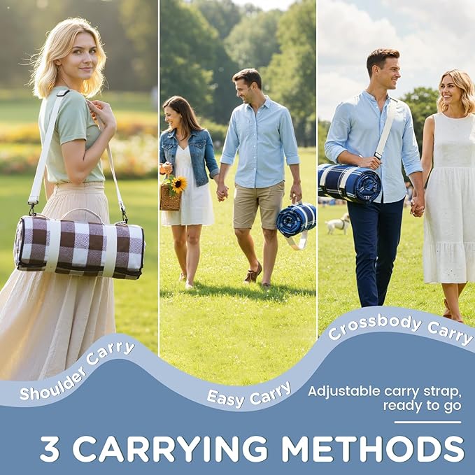Waterproof Picnic Blanket Beach Outdoor Camping Mat Extra Large Foldable Cute Big Travel Essential Accessories Gift Park Patio Lawn Garden Grass Ground Play Music Festival Concert Must Have