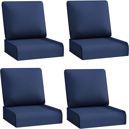 Joyside Outdoor Chair Cushions Set, 24x24 Inch Patio Furniture Cushions, 6’’ Thick, Water Resistant & Fade Resistant, Outdoor Replacement Cushions for Seat and Sofa