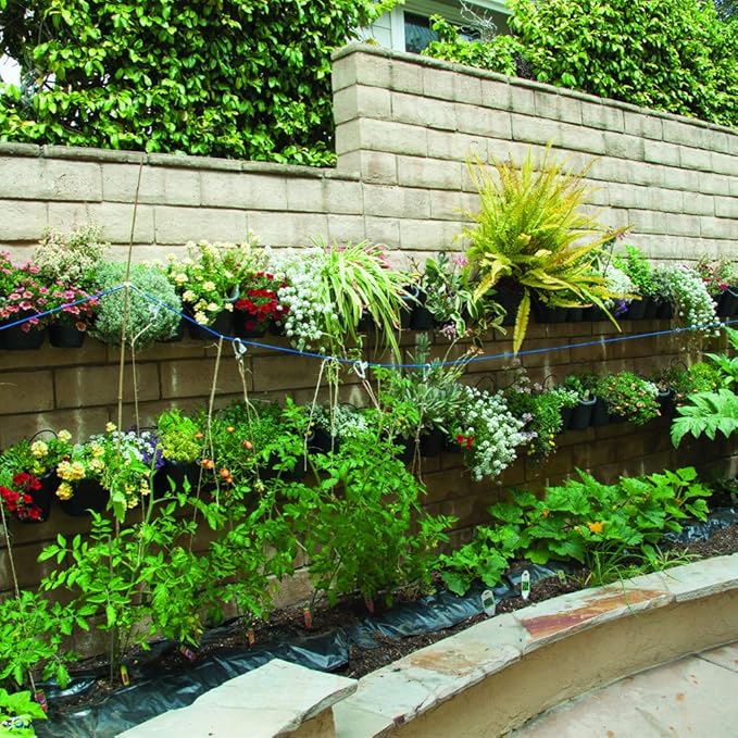 DIG GLW10-100 Living Wall™ Modular Vertical Garden Planting Kit with 10 Pots & Drip Irrigation System for Beautiful Vertical Growing Space