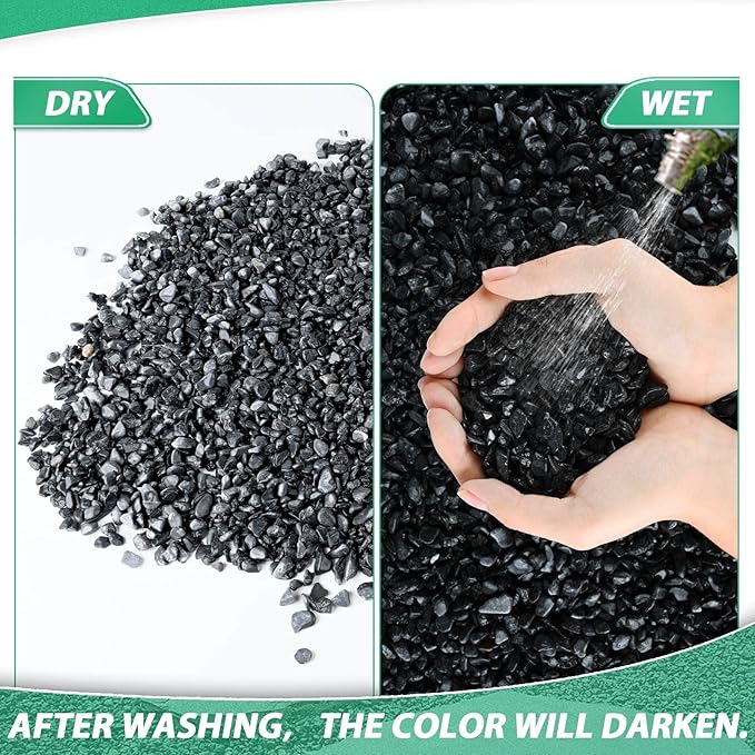 Succulent Rocks for Plants Tiny Pebbles for Planters 4.8LB Pea Gravel Bulk Course Sand Soil Small Decorative Stones for Indoor Bonsai Pots Cactus Top Dressing Aquarium Garden Landscape, Black