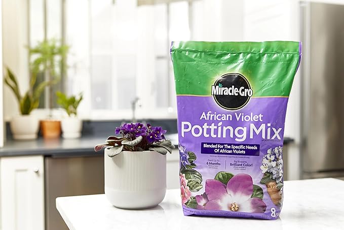 Miracle-Gro African Violet Potting Mix, Added Fertilizer Feeds Up to 6 Months, Soil for Container Gardening, 8 qt. (3-Pack)