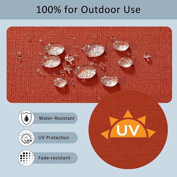 21.5x25.5 Inch Outdoor Deep Seat Cushions Set of 2,Thick High-Density Foam, Water-Resistant, Piped Edges & YKK Hidden Zipper for Patio Furniture,Quarry Red