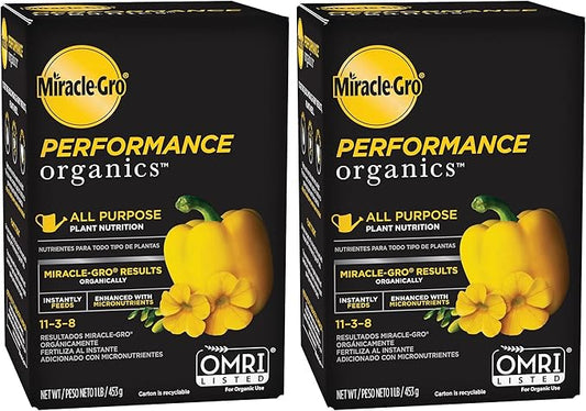 Miracle-Gro Performance Organics All Purpose Plant Nutrition, 1 lb. - All Natural Plant Food for Vegetables, Flowers and Herbs - Apply Every 7 Days for Best Results - Feeds up to 200 sq. ft.