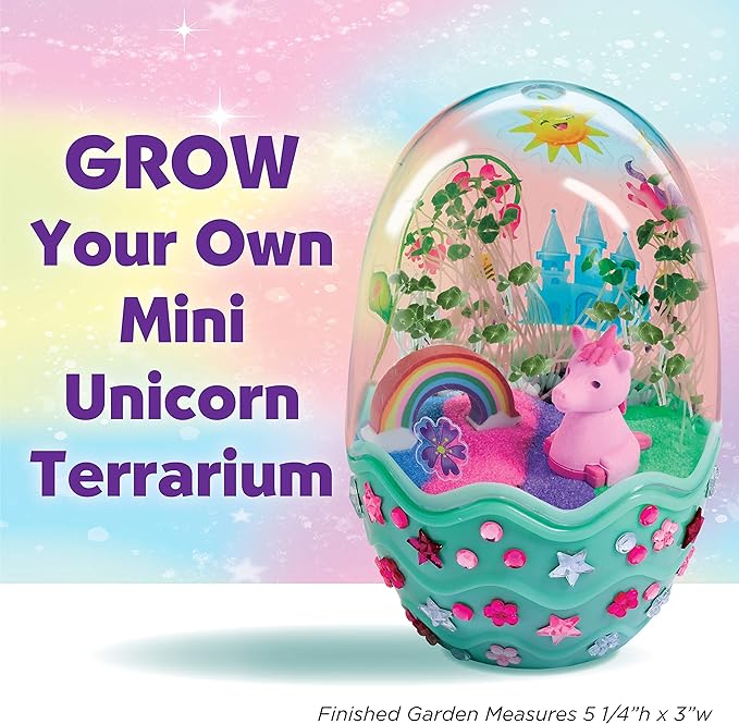 Creativity for Kids Mini Garden: Magical Unicorn Terrarium Kit - Unicorn Gifts for Girls, Kids Craft and Toy, Unique Easter Basket Stuffers (Ages 6+)